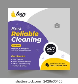 Cleaning service business promotion social media post banner