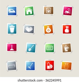 Cleaning service card icons for web