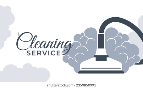 Cleaning service caring for tidiness at home or workplace, office or apartment. Logotype of organization. Business or visiting card offering services. Promotion and branding. Vector in flat style