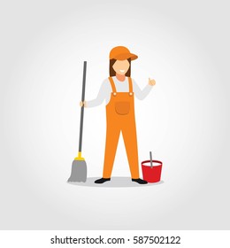 Cleaning Service Character Design Vector