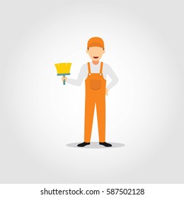 Cleaning Service Character Design Vector