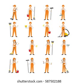 Cleaning Service Character Design Vector