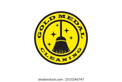 Cleaning Service company badge, emblem. Vector illustration.