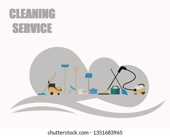 Cleaning service concept design for web banners