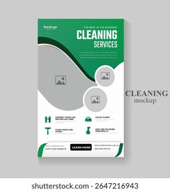 Cleaning service concept flyer design template