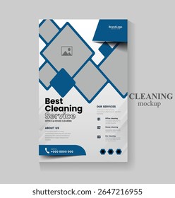 Cleaning service concept flyer design template