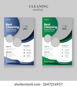 Cleaning service concept flyer design template