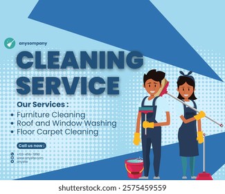 Cleaning service concept landing page template