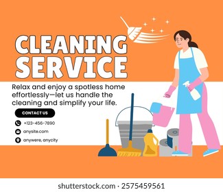 Cleaning service concept landing page template