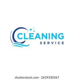 Serviço de limpeza criativo marca de palavras logotipo design logotipo lettering texto com base logotipo