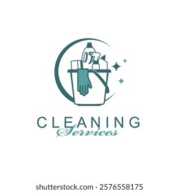 cleaning service design with chemical products in bucket isolated on white background