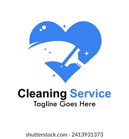 Ilustración del logotipo de diseño de servicio de limpieza