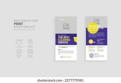 Cleaning service dl flyer template design. Multipurpose business rack card.