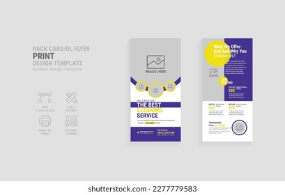 Cleaning service dl flyer template design. Multipurpose business rack card.