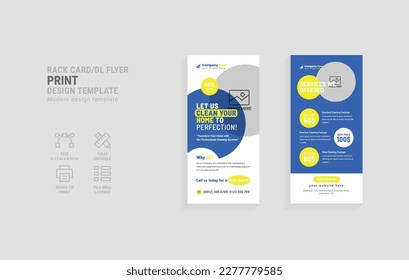 Cleaning service dl flyer template design. Multipurpose business rack card.