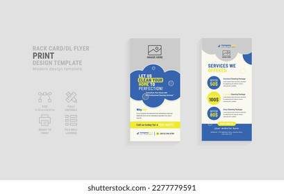 Cleaning service dl flyer template design. Multipurpose business rack card.