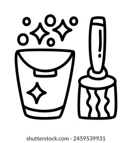 of cleaning service doodle icons