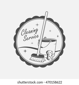 cleaning service emblems, labels and design elements