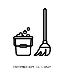 cleaning service equipment line icon vector illustration design