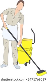 Cleaning service Flat Design Vector Illustration