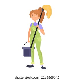Cleaning service flat icon. Colored vector element from cleaning lady collection. Creative Cleaning service icon for web design, templates and infographics.