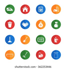 Cleaning service flat icons for web