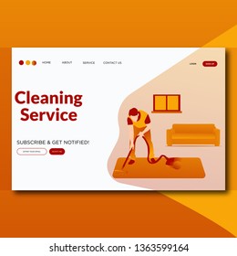 Cleaning Service- Flat modern style vector illustration landing page.