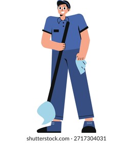 Ilustración plana multicolor del servicio de limpieza
