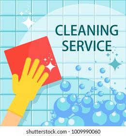 Cleaning service flat vector concept. Cleanliness and hygiene in the home and office.