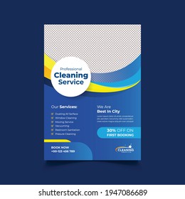 Cleaning service flyer creative modern editable print ready template suitable for cleaning poster or cover design