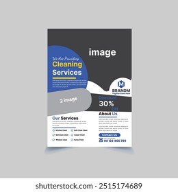 Cleaning service flyer creative template with sports event cleaning poster and brochure cover design