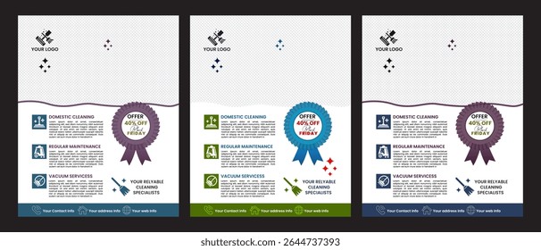 Cleaning service flyer design. Cleaning service social media template design. Instagram template design. Office, home and hotel cleaning social media post. Editable post design