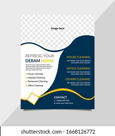 Cleaning Service Flyer Design Vector