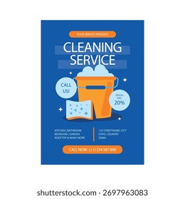 Diseño de Plantilla de póster de flyer de servicio de limpieza 
