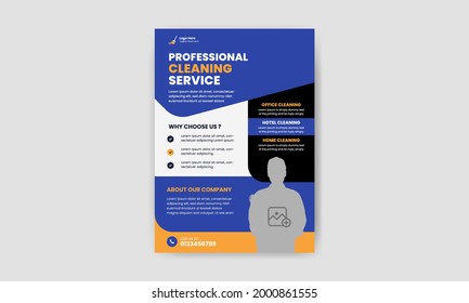 Cleaning Service Flyer Template design. Home Cleaning Business Marketing Square Flyer Poster Layout and company purpose Brochure Design