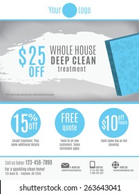 Cleaning Service Flyer Template With Discount Coupons And Advertisement 