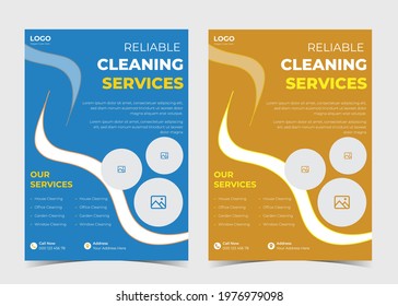 Cleaning service flyer template. Flyer poster design for cleaning service.
Professional cleaning service flyer template.