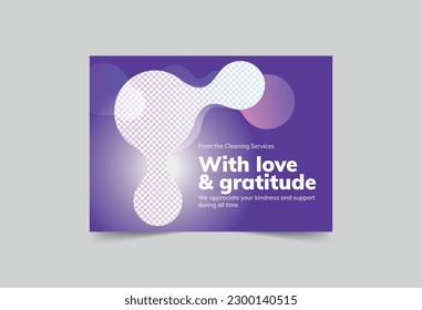 Cleaning Service greeting card template. A clean, modern, and high-quality design business card vector design. Editable and customize template business card