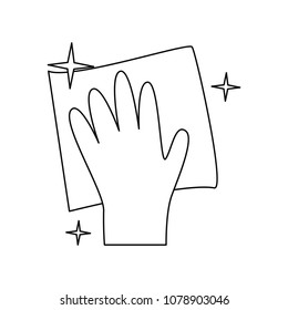 Cleaning service.  Hand in rubber glove vector icon 