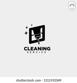 cleaning service house eco logo template vector illustration icon element