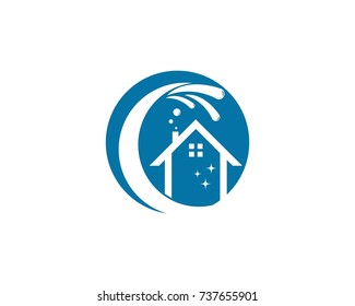 Cleaning service house logo design