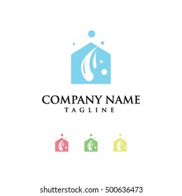 Cleaning Service House  Wash Health Logo Vector