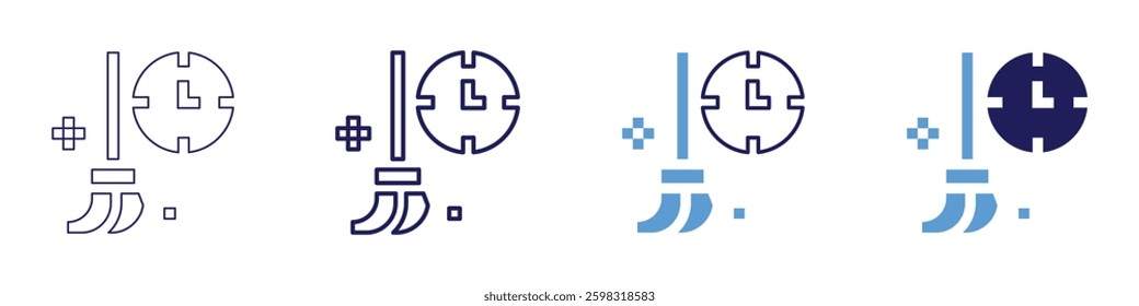 Cleaning service icon in 4 different styles. Thin Line, Line, Bold Line, Duotone. Duotone style. Editable stroke.