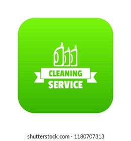 Cleaning service icon green vector isolated on white background