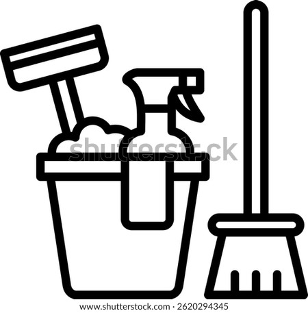 Cleaning Service Icon Line Vector Illustration