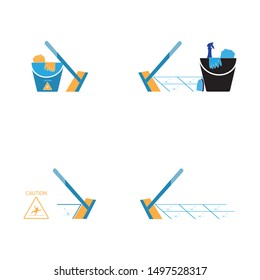 Cleaning service icon and symbol vector illustration