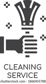 aislamiento vectorial de icono de servicio de limpieza