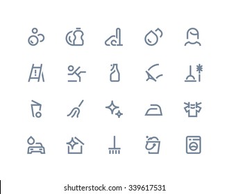 Cleaning Service Icons. Line Series