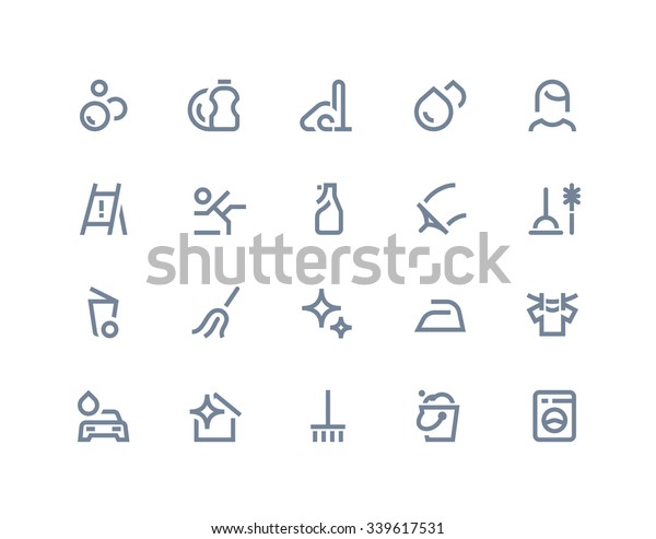 Cleaning service icons. Line\
series