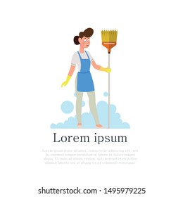 Cleaning service illustration. Flat icon